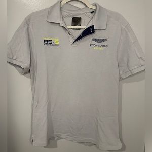 Hackett Aston Martin 95-5 series racing grey polo size large